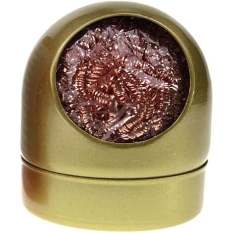 Soldering Iron Tip Cleaning Kit, Brass Wire Holder, Soft Coiled Brass Tip Cleaning Kit, Steel Wire Holder, No Water Needed (Golden) (1/5)