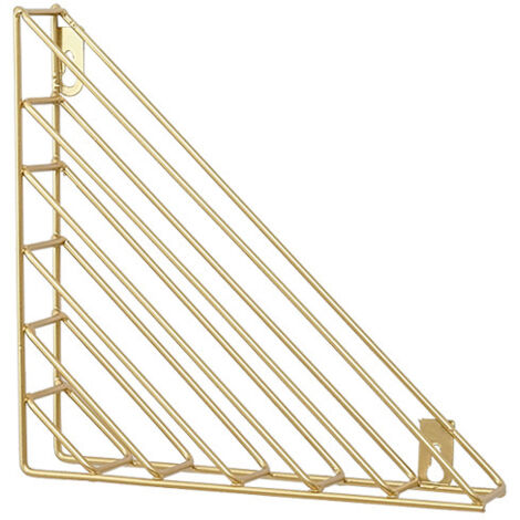 Nordic Geometric Shaped Wall Mounted Newspaper Rack - Magazine Rack - Metal Magazine Rack - for Bathroom, Office and Entrance - Iron (Gold)