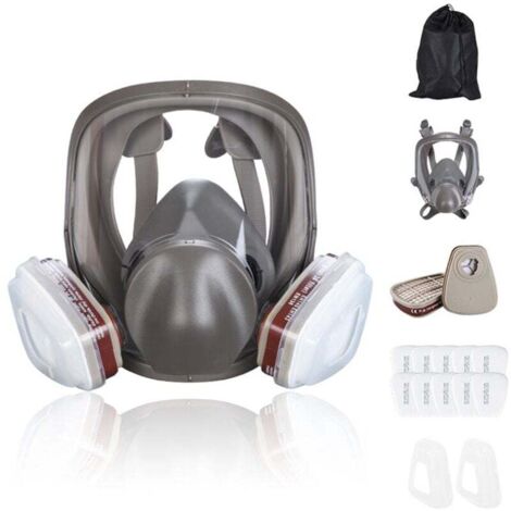 6800 Reusable Full Face Respirator for Painting, Polishing and Welding, Dust Mask, 2 Types of Connectors
