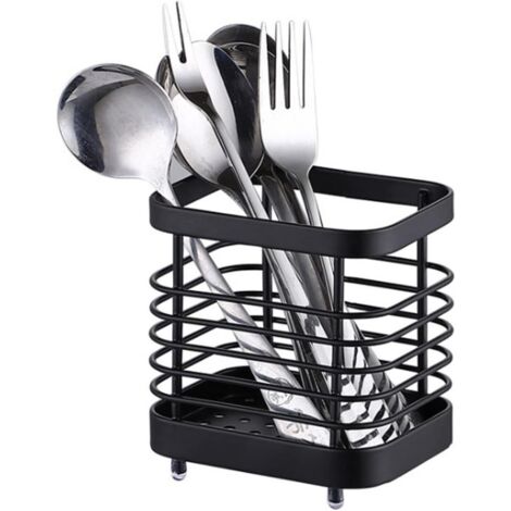 Kitchen Sink Sponge Holder, Stainless Steel Kitchen Organizer, Kitchen Sponge Storage, Kitchen Sink Organizer, Kitchen Storage and Organization for Sponge, Brush, Detergent (Black)