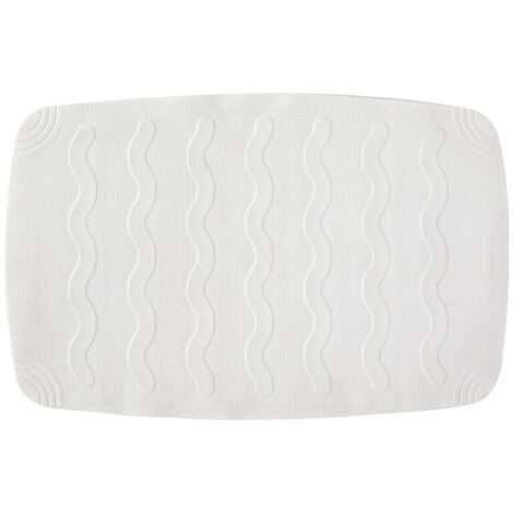 Wavy bathroom mat with suction cups, TPE non-slip bathroom mat, shower mat, white, 45 x 75 cm (1/4)