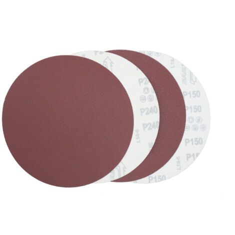 30pcs 9inch 6 Holes 120 Round Sandpaper Sheet Red Sand Suction Cup Disc Flocked Sandpaper Velvet Back (1/3)