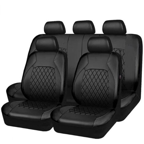 9pcs Universal PU Leather Car Seat Cover Seat Protector Full Set Automotive Interior Accessories for Car SUV Vehicle