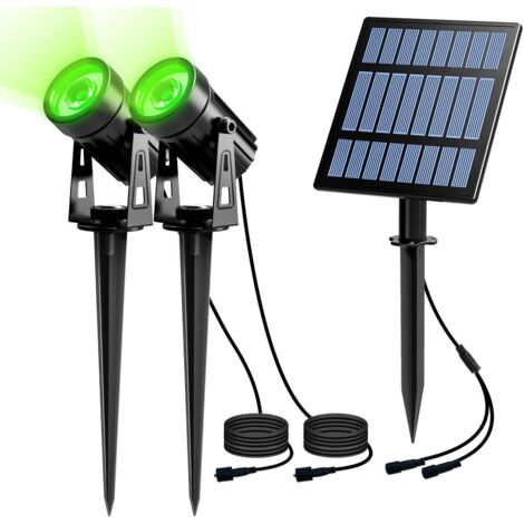 Solar Spotlight Outdoor, Solar Lights Outdoor Garden LED Solar Lights Outdoor with IP65 Waterproof for Garden, Yard, Driveway, Path, Sidewalk, Patio(Green) (1/5)