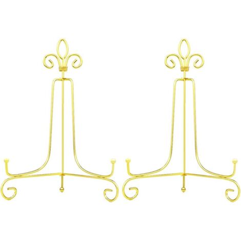 10 Inch Gold Easels Plate Holder Decorative Display Stands for Photo, Picture Frames, Decorative Plates, Pictures and Pieces of Art.(Pack of 2) (1/5)