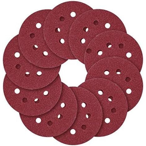 Sanding Discs, 125mm (5") 8 Hole Velcro, 40 60 80 100 120 150 180 240 320 400 600 800 Sandpaper, Mixed Grit (120 Pack)… - RWDIY ›Hand & Power Tools› Power Tool Accessories›Grinder Accessories›Discs›Ve (1/5)