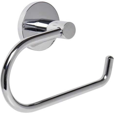 Chrome Bathroom Toilet Roll Holder Round. Wall Mounted Toilet Paper Holder Stainless Steel (Non Self Adhesive)