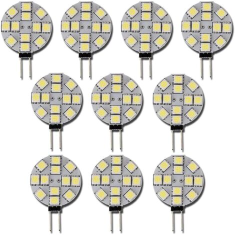 10x G4 LED Bulbs DC 12V Non-Dimmable White 6000K Replacement Light Bulb 20W Halogen Lamp for Kitchen RV Motorhome Trailer Boat