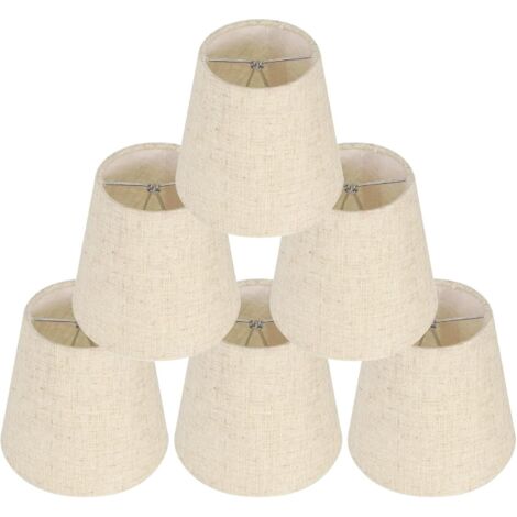 6 Pieces Table Lampshade, Lampshade Clip, Lampshade, Replacement Linen Lampshade (1/5)