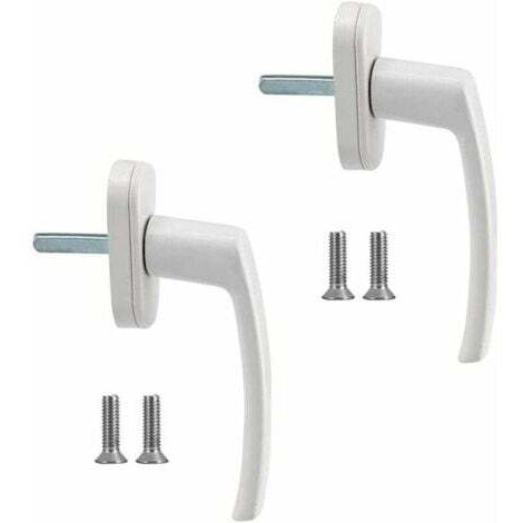 Window Handles 2pcs Aluminum Alloy Window Handle Solid Aluminum Handle White Aluminum Door Handle Compatible with Common Windows and Balcony Doors