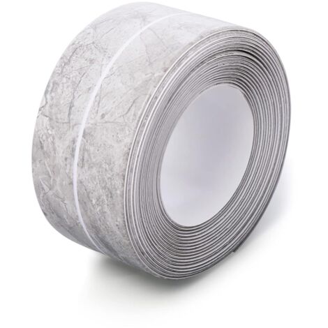 Waterproof Caulk Tape (Grey Marble) 1.5 Inch x 10.5 Feet Caulk Strip for Kitchen Bathroom PVC Sealing Tape for Kitchen Sink Toilet Bathtub (1/5)