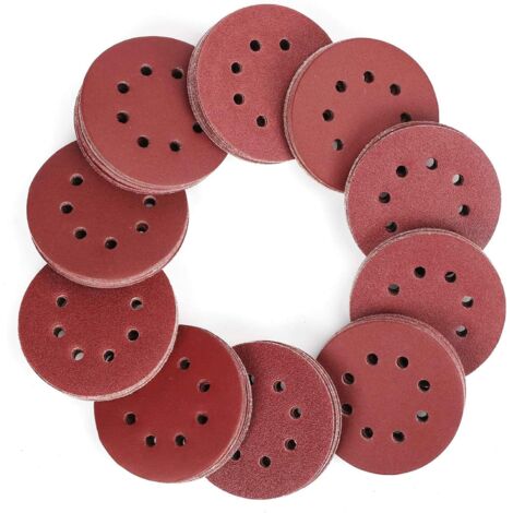 Sanding Disc, 100pcs Sanding Discs 40-800 Grit 125mm Size Ideal for Sanding/Polishing/Rust Removal(8 Holes) (1/5)