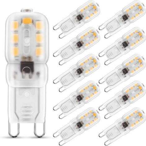 2W G9 Warm White 3000K, LED Bulb, 25W Halogen Bulb Equivalent, 230V AC 200lm, 360° Wide Beam, G9 Base Pack of 10 (1/4)