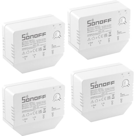 ZBMINI-L ZigBee Wireless Switch No Neutral Wire Required, 2 Way ZigBee Smart Switch, Compatible with Alexa, SmartThings Hub, Google Home, ZigBee 3.0 Gateway Hub Required, 6A/1380W, 4 Pack (1/5)