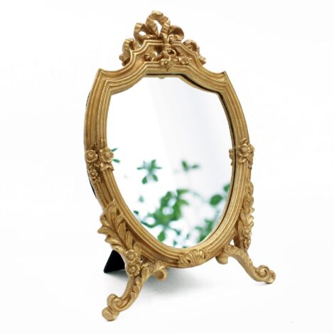 Mirror, Antique Gold Resin Decorative Wall Mirror 8 x 13 Inches (1/5)