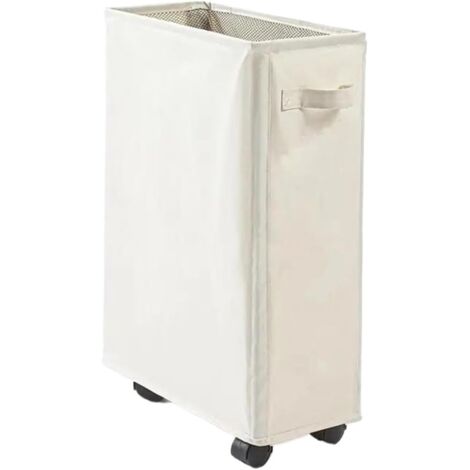 44L Laundry Basket with Wheels Slim Folding Laundry Hamper Dirty Clothes Bag Narrow Laundry Bin with Wheels