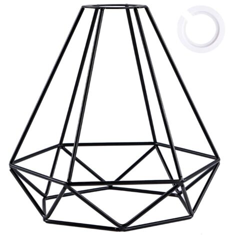 Metal Lampshade Retro Black Lampshade for Kitchen Dining Room Bedroom Hallway (Black)