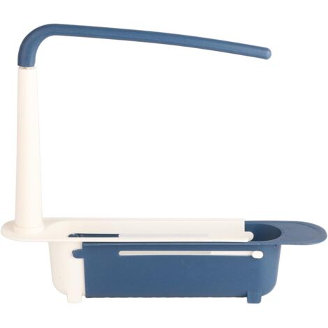 Kitchen Sink Sponge Holder, Sink Organizer, Telescopic Sponge Holder for Sink Storage, Suitable for 32-45cm Sink (Blue) (1/5)