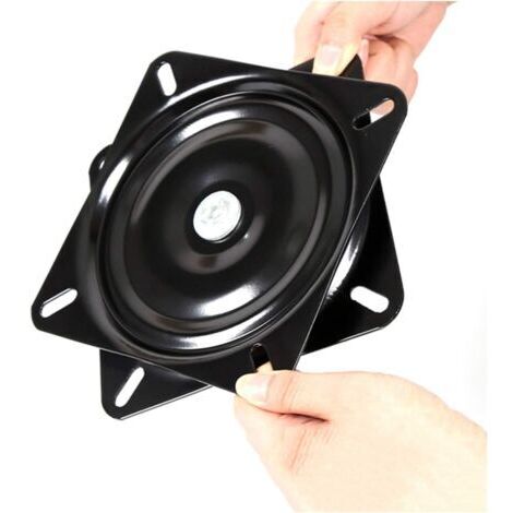 Turntable with square bearing, 16 cm, rotating base, for furniture, sofa, TV and bar stool, black