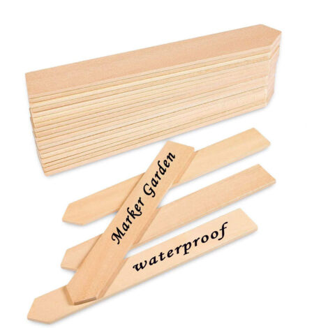 50Pcs Wooden Plant Labels with Pointed Waterproof Plant Sign Eco-Friendly Garden Markers for Seed Herbs Flowers Vegetables (15 x 2 cm) (1/5)