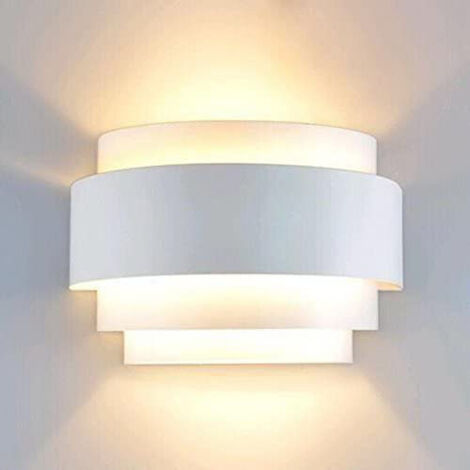 LED Wall Lights Indoor Up Down Wall Lamp Modern White Downlighter for Living Room Bedroom Corridor Hallway, Warm White(Bulb Not Included) [Energy Class A++]