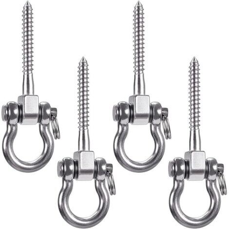 Pack 180° Heavy Duty Swing Hooks Yoga Hammock Rope for Tires Chairs Sandbag Punching Bag Porch