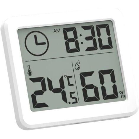 Digital Hygrometer Thermometer, Temperature and Humidity Meter with Clock (1/5)