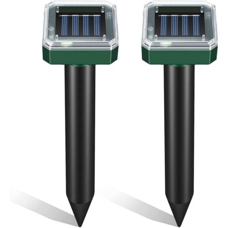 Solar Mole Repellent 2 PCS, Solar Mole Repeller Ultrasonic Pest Deterrent, IP65 Waterproof Animal Repellent, Rodent Repellent Pest Control Gopher, Vole & Snake for Outdoor Lawn Garden Yards (1/5)