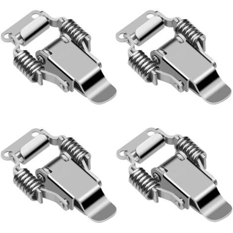 4Pcs Stainless Steel Clamp Latch Box Lock Lever Catch Lever Lock Door Hasp Toggle Latch Spring Loaded Clasp Toggle Latch