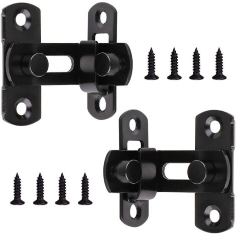 2Pcs Right Angle Door Locks Toggle Latch Stainless Steel Door Lock Door Buckle Door Bolt Locking Bolts with Screws for Doors and Windows Black (1/5)