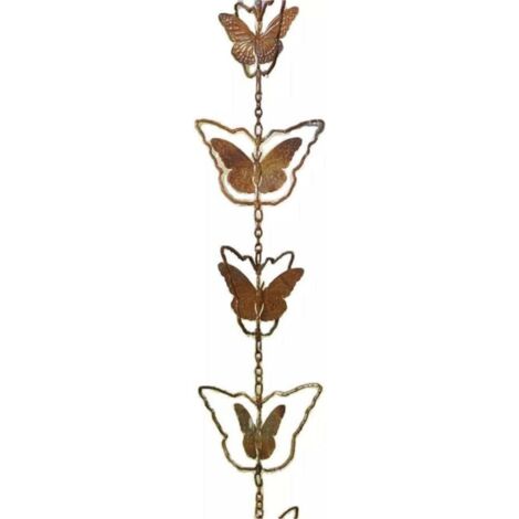 Tinor – 47' rain chain for gutters – Metal garden art – Handcrafted pure copper – Rust-resistant – Unique gift for mom (1/3)