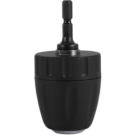 Screwdriver Drill Chuck, 0.8-10 mm 3/8"-24UNF Keyless Drill Chuck with 1/4" Hex Socket Holder Drilling Accessories (1/5)