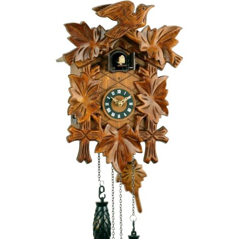 Cuckoo Clock - Black Forest - Solid Wood - Battery Powered - Quartz Movement with Cuckoo Chime and Music