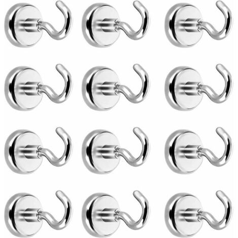 CCYKXA Magnetic Hooks, Magnet Hooks, Powerful Neodymium Magnet Pull Force 3-5 kg (12 Pack)