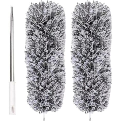 Extendable Microfiber Feather Duster with 110" Steel Telescopic Pole and Bendable Cleaning Head Washable Ceiling Duster (1/5)