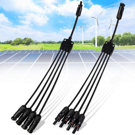 Photovoltaic Cable Connector, Solar Connector, PV Connector, Male/Female Connector, Y Branch Connector for Photovoltaic Solar Panel Cable Accessories, PV Extension Cable (1/5)