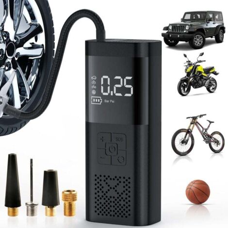Portable Tire Inflator Air Compressor - 180 PSI & 4000mAh Powerful Tire Inflator, 3 Times Faster Inflation Electric Air Pump with Digital Pressure Gauge for