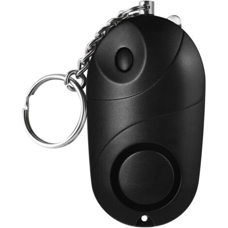 Personal Alarm 120-130dB Safe Sound Emergency Self Defense Security Alarm Keychain LED Flashlight for Women Girls Kids Elder Explorer, Black, 1 Pack (1/5)