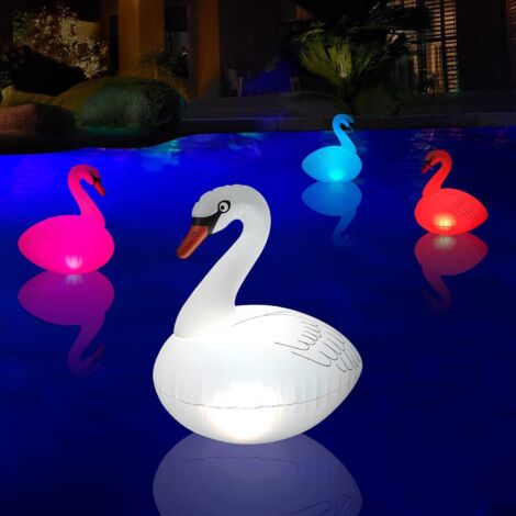 Swan Floating Pool Light,Inflatable Solar Pool Light IP68 Waterproof,Solar Swimming Pool Light, Pool LED Color Changing Floating Lights, for Swimming Pool,Party(1PCS)
