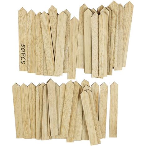 50 Pcs Bamboo Plant Tags for Plants, Garden Plant Seedling Markers, Bamboo Plant Decoration for Vegetable Garden, Small Sign Accessory for Yard, Outdoor & Greenhouse (Shield) (1/5)