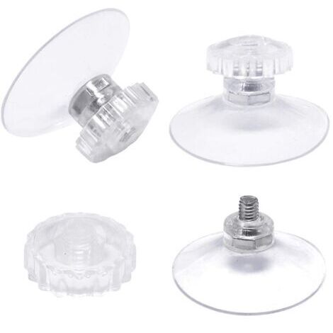 Set of 30 suction cups with thread and knurled nuts Ø 45 mm, transparent, for car, camping, window, sun visor