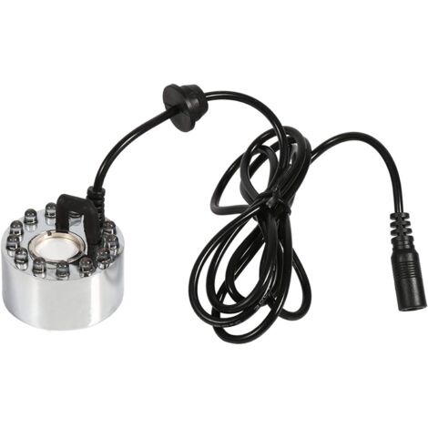 Fountain Pond Water Mist, Ultrasonic Nebulizer, Atomizer, Fogger, Humidifier, 12 LEDs, 24 V, Color (Three Color Gradient Atomizer), Ultrasonic Mist Maker