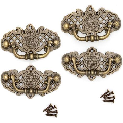 CCYKXA 4 pcs Retro Antique Bronze Cabinet Handles (1/5)