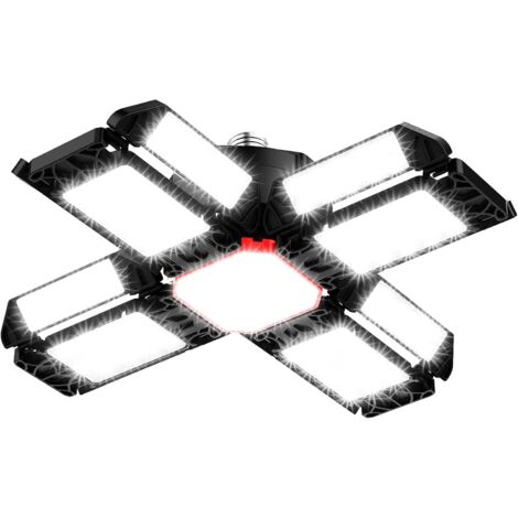 200W LED Workshop Light Garage Lighting 1 PCS - 20000LM 6500K Deformable Ceiling Light with 12 Adjustable Panels - E26 / E27 Bay light for basement store workshop barn warehouse (1/5)