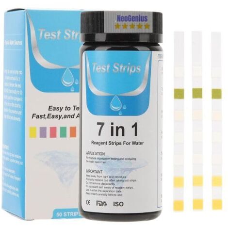 in 1 Aquarium Test Strips, Test pH Nitrite, Nitrate, Total Hardness, Free Chlorine, Alkalinity, Carbonate, Accurate Saltwater, Freshwater Aquarium - 100 Pack (1/5)