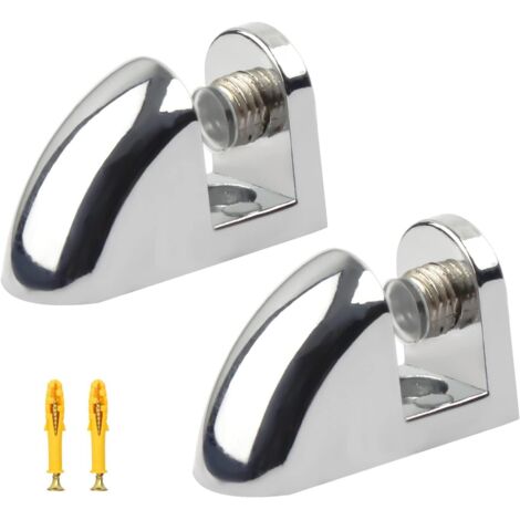 Glass Shelf Bracket, Glass Clamp - 2 Pieces Glass Tatte Fixing, Smooth Surface - Glass Clamp for 6-10mm Thick Glass, Wooden Boards (Silver) (1/5)