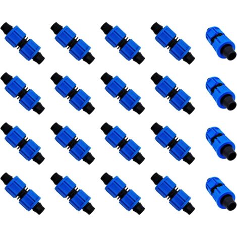 CCYKXA 20x Drip Irrigation Connector Farmland Irrigation Tool Blue Connector, Universal Connector Drip Irrigation Hose Connector Kit (16mm) (1/5)