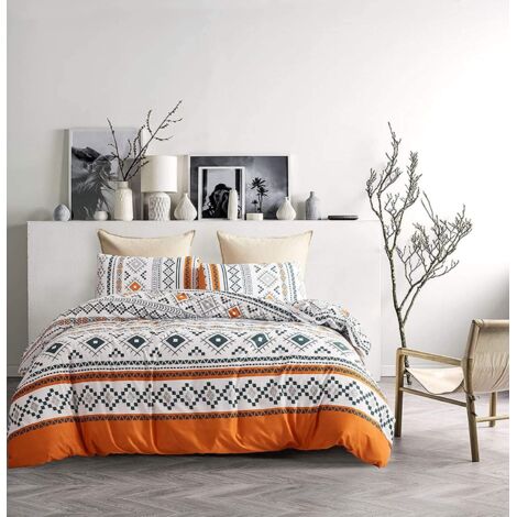 Tinor – Duvet cover 200x200cm with 2 pillowcases 50x75cm – Black and white marble reversible – Hypoallergenic, breathable, fade-resistant (1/5)