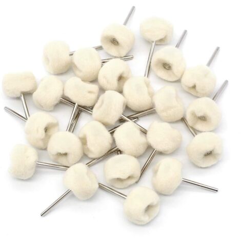 Beige Cotton Buffing Wheel for Dremel Rotary Tools to Remove Rust and Dirt on Surface, 25 Pieces (1/5)