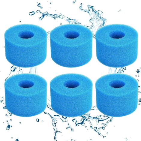 Filter sponge type S1, foam filter cartridge, foam for swimming pool filters, reusable and washable, foam filter for spa, swimming pool, whirlpool (6, blue) (1/5)